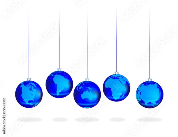 Fototapeta Синие шары континенты
