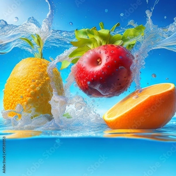 Obraz strawberry in water splash