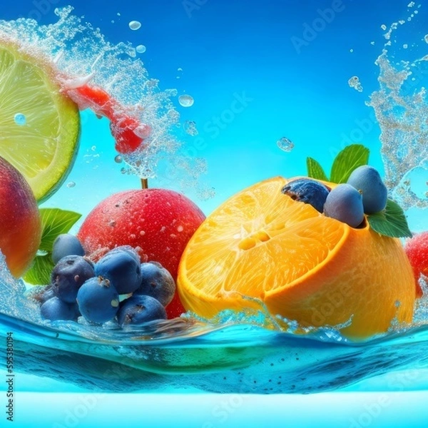 Obraz fresh fruit in water
