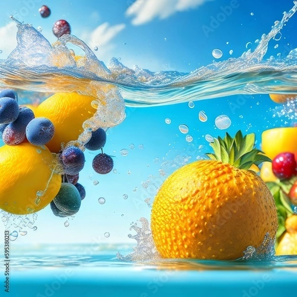 Obraz lemon in water