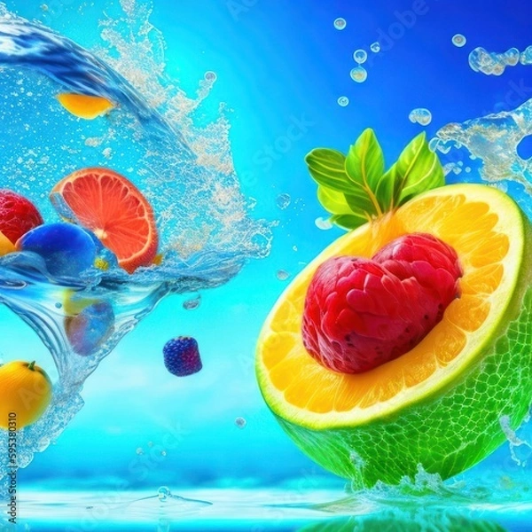 Obraz lemon in splash