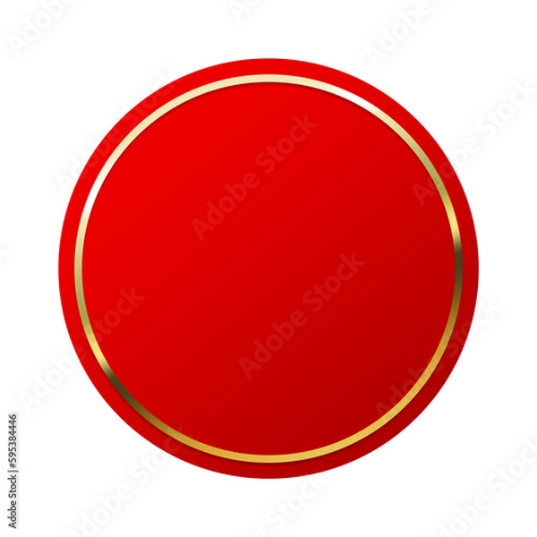 Fototapeta red banner gold circle frame and dot