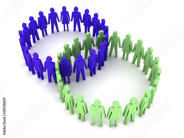 Fototapeta Two different teams connection.