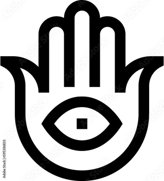 Fototapeta Przezroczysta ikona Hamsa. Hamsa izolował na przezroczystym tle.