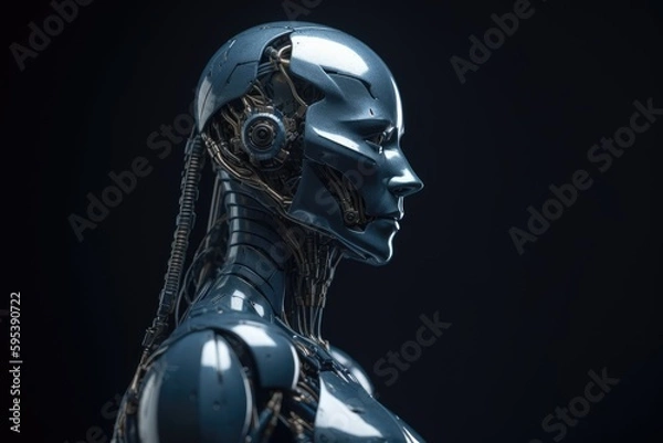 Fototapeta Human-like robot. Generative AI.