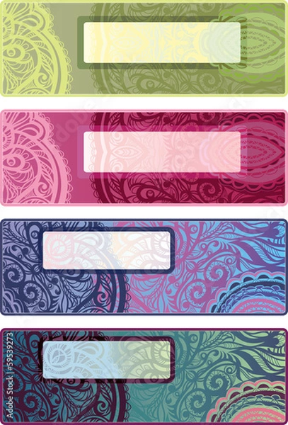 Fototapeta Vector decorative options horizontal backgrounds for flyers