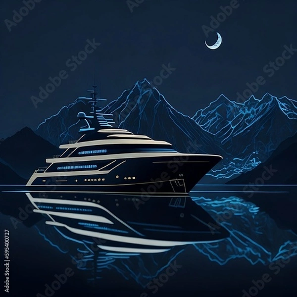 Fototapeta ship in the night