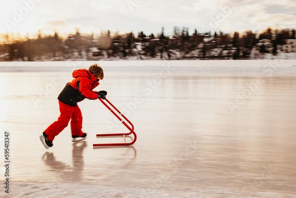 Obraz Child learning to skate