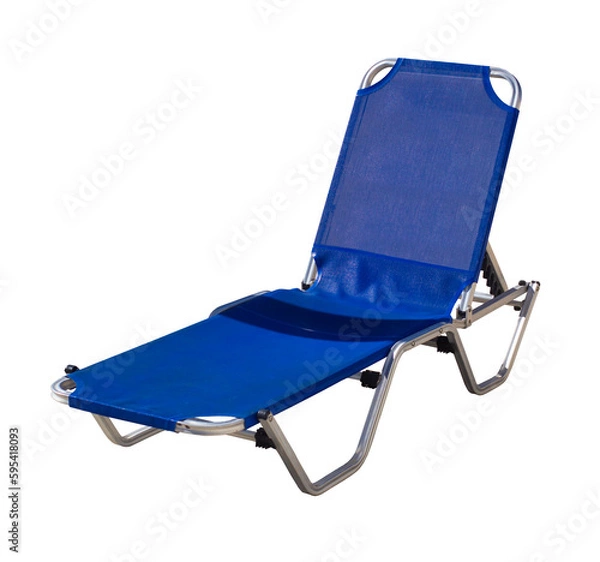 Fototapeta Blue chaise longue isolated