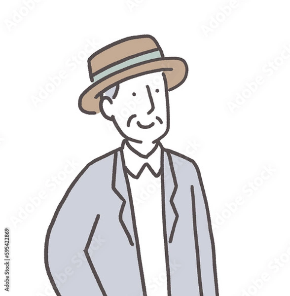 Fototapeta お出かけを楽しむシニア男性