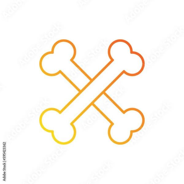 Fototapeta bone icon. gradient icon.