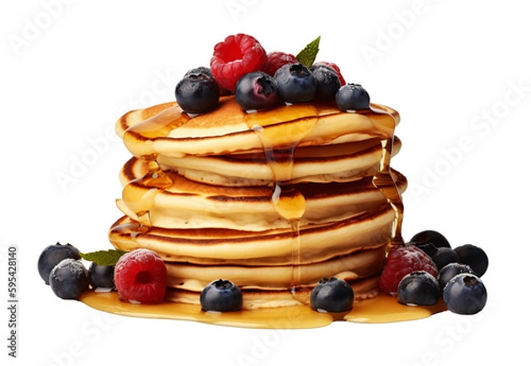 Obraz Pancakes in transparent background. Generative AI.