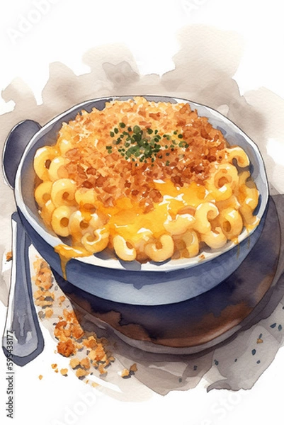 Obraz Mac n Cheese Watercolor