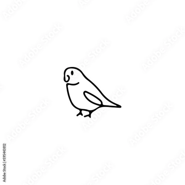 Fototapeta cute bird doodle illustration vector