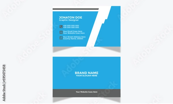 Fototapeta 
Modern Corporate and Creative Business Card Design Template Double-sided -Horizontal Name Card Simple and Clean Visiting  Card Vector illustration Colorful Business Card