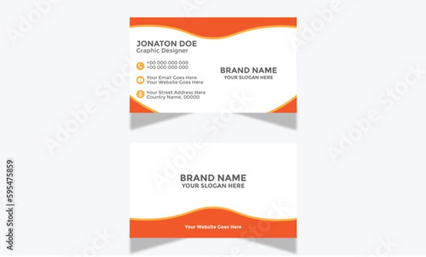 Fototapeta Modern Corporate and Creative Business Card Design Template Double-sided -Horizontal Name Card Simple and Clean Visiting  Card Vector illustration Colorful Business Card
