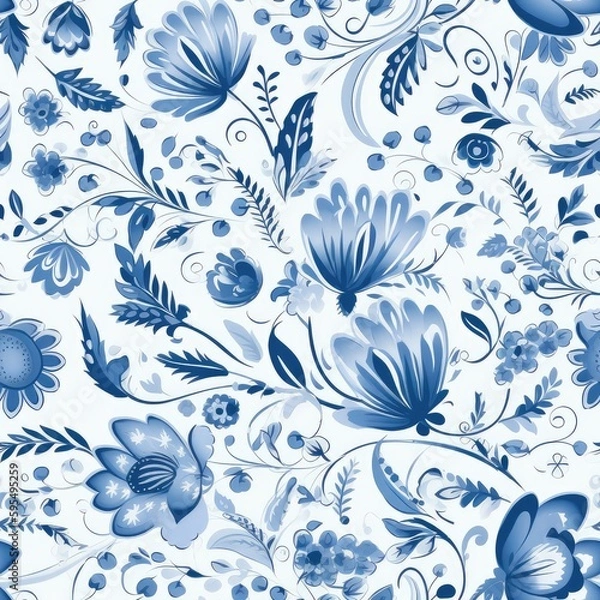 Obraz Repeating floral pattern.