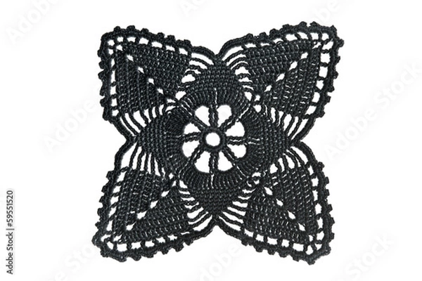 Obraz Black lace with pattern on white background