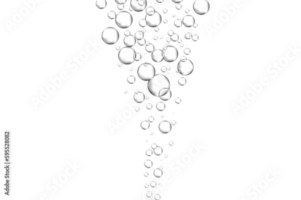 Fototapeta Water bubbles set isolated on white background. Air water bubbles for soda effect, transparent backdrop, icon design, champagne bubbles, texture and wallpaper. Water drops pattern, vector illustration