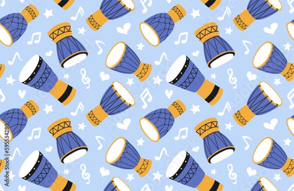 Fototapeta percussion seamless pattern. 