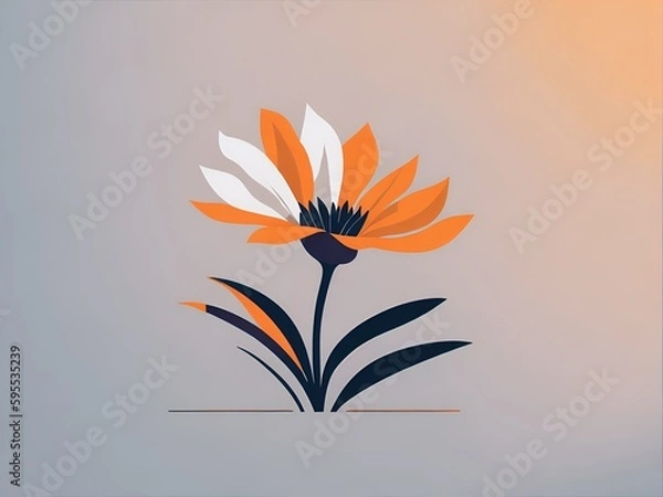 Fototapeta A minimalist and elegant flower design, with delicate petals and a soft color palette, perfect for adding a touch of nature to any project.