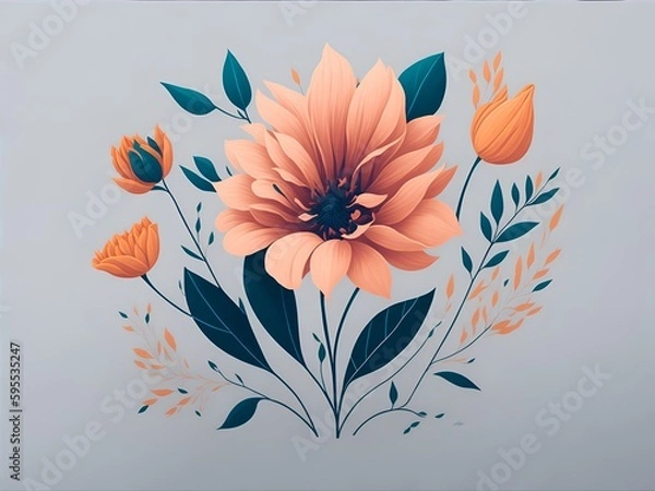 Fototapeta A minimalist and elegant flower design, with delicate petals and a soft color palette, perfect for adding a touch of nature to any project.