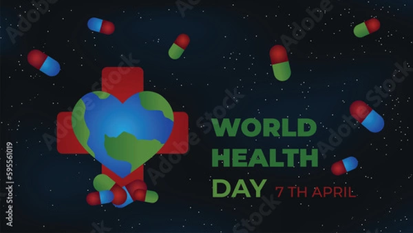 Obraz VECTOR WORLD HEALTH DAY BACKGROUND - 6