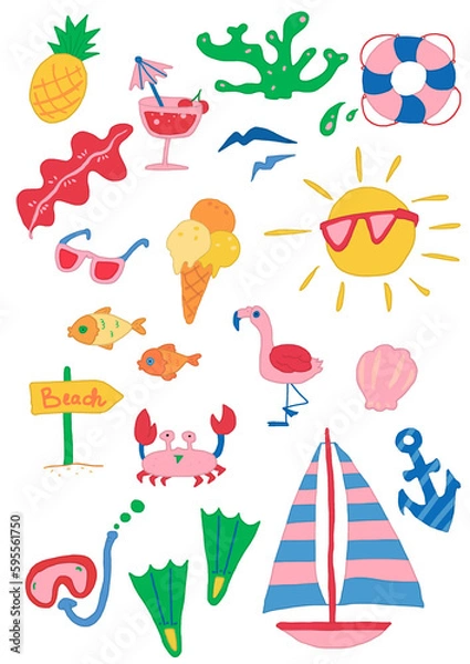 Fototapeta 여름 아이콘