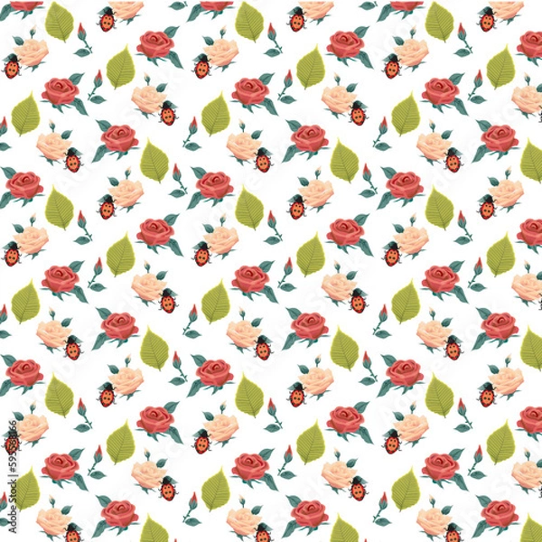 Fototapeta seamless pattern with flowers