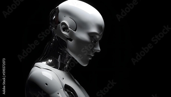 Fototapeta cyber robot with generative ai technology