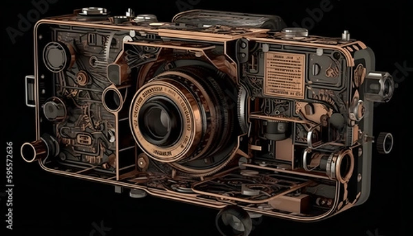 Fototapeta vintage photo camera with generative ai technology