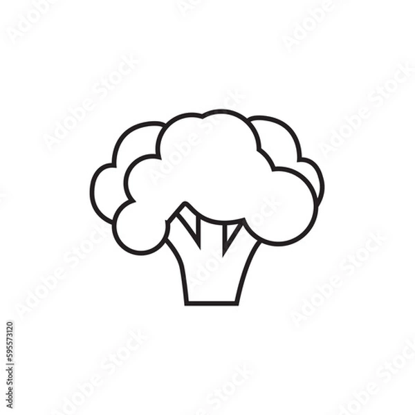 Fototapeta Broccoli line icon, vegetables logo vector