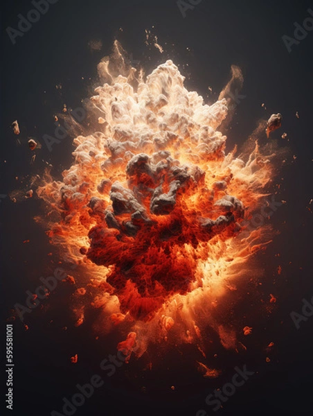 Fototapeta Flame explosion background,created with Generative AI tecnology.