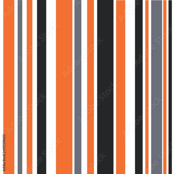 Fototapeta Seamless vector background fabric pattern stripe  balance geometric stripe patterns white orange black gray color tone stripes different size symmetric.
