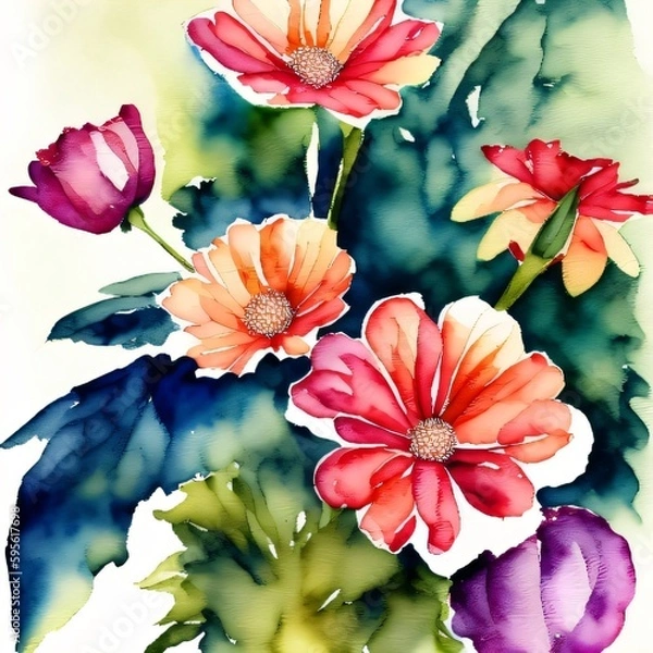 Fototapeta watercolor floral