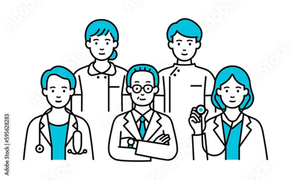 Obraz 医者と看護師のベクターセット