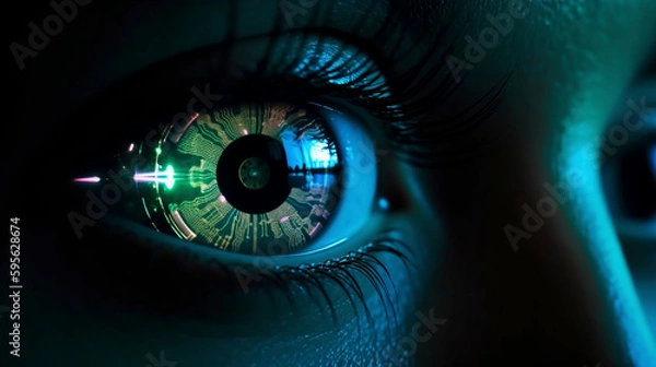 Fototapeta Digital, robotic eye