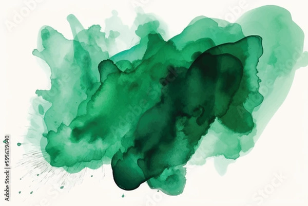 Obraz Abstract green color watercolor background
