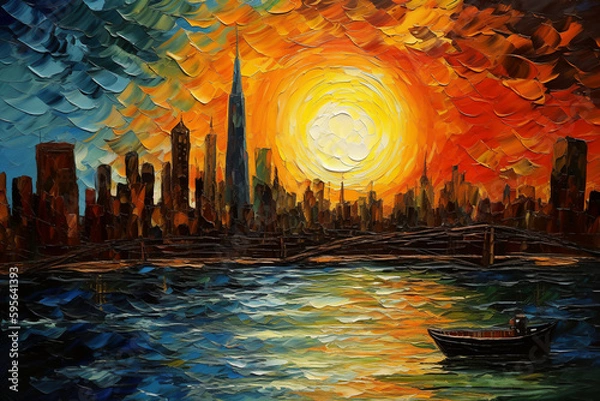 Obraz abstract view over a city