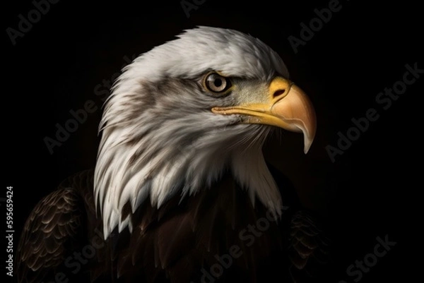 Fototapeta Bald eagle, Haliaeetus leucocephalus. The official national symbol of the United States. AI generated, human enhanced