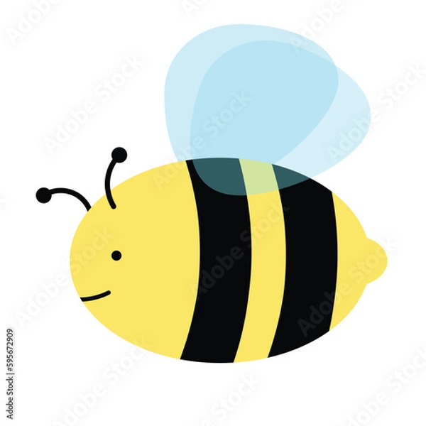 Fototapeta one bee on a transparent white background