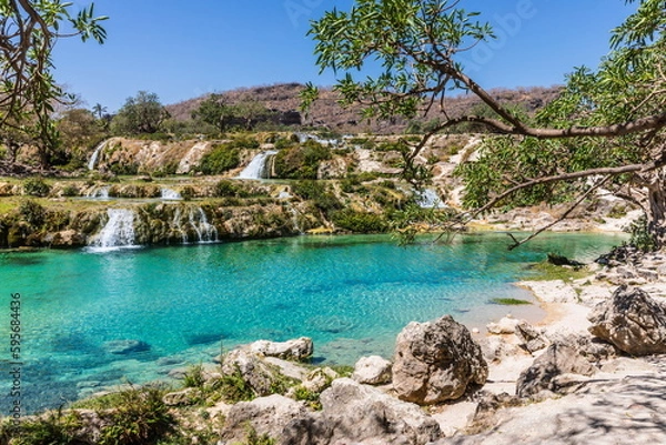 Obraz Wadi Darbat Valley, one of the most beautiful and picturesque places of nature in the Dhofar region in the Sultanate of Oman.
