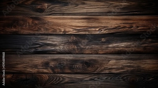 Fototapeta Design of dark wood background. Al generated