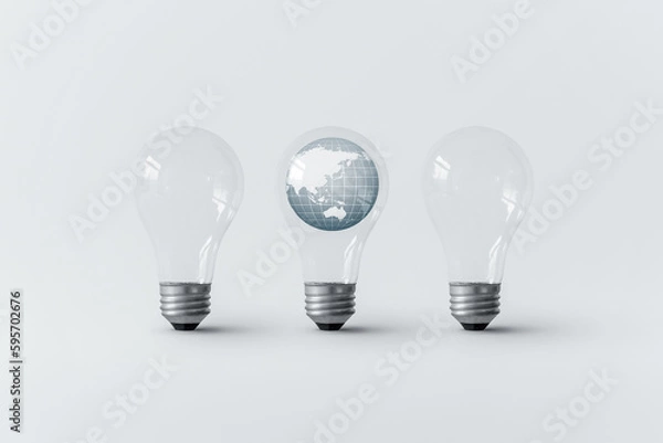 Fototapeta Globe inside light bulb.