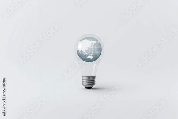 Fototapeta Globe inside light bulb.