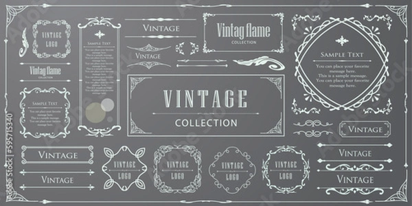 Fototapeta ビンテージフレーム。デザインテンプレート。ゴージャスな額のセット。