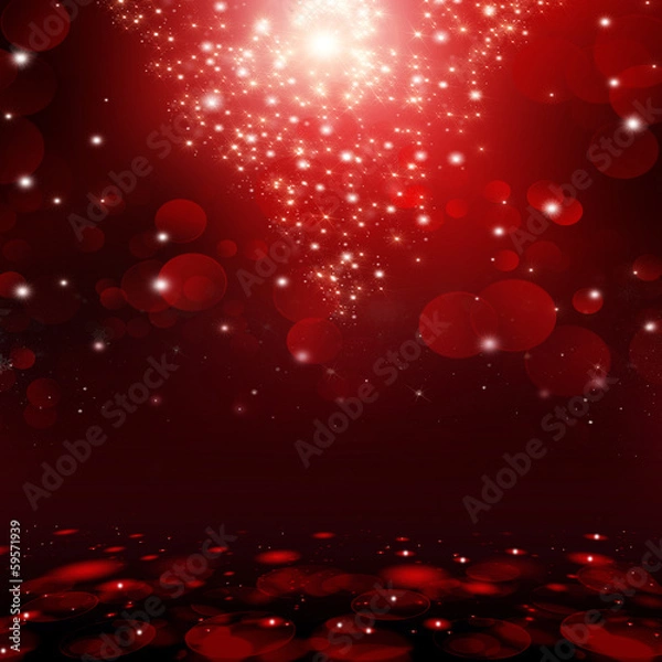 Obraz red bokeh lights background