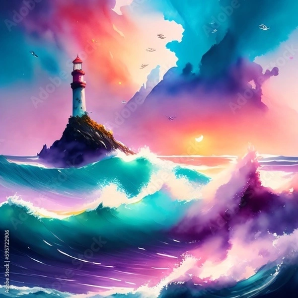 Fototapeta sunset over the sea