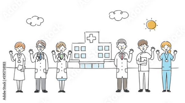 Fototapeta 病院と医療従事者