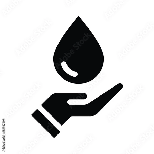 Obraz save the water solid icon illustration vector graphic